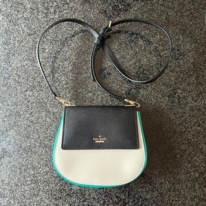 Kate Spade Cameron Street Birdie Green White Black Leather Crossbody Bag